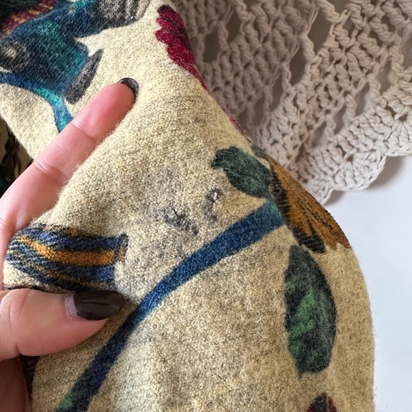 Geiger Collection Vintage Wool Teddy Bear Floral Long Wool Coat Size 10 Medium - Picture 4 of 8